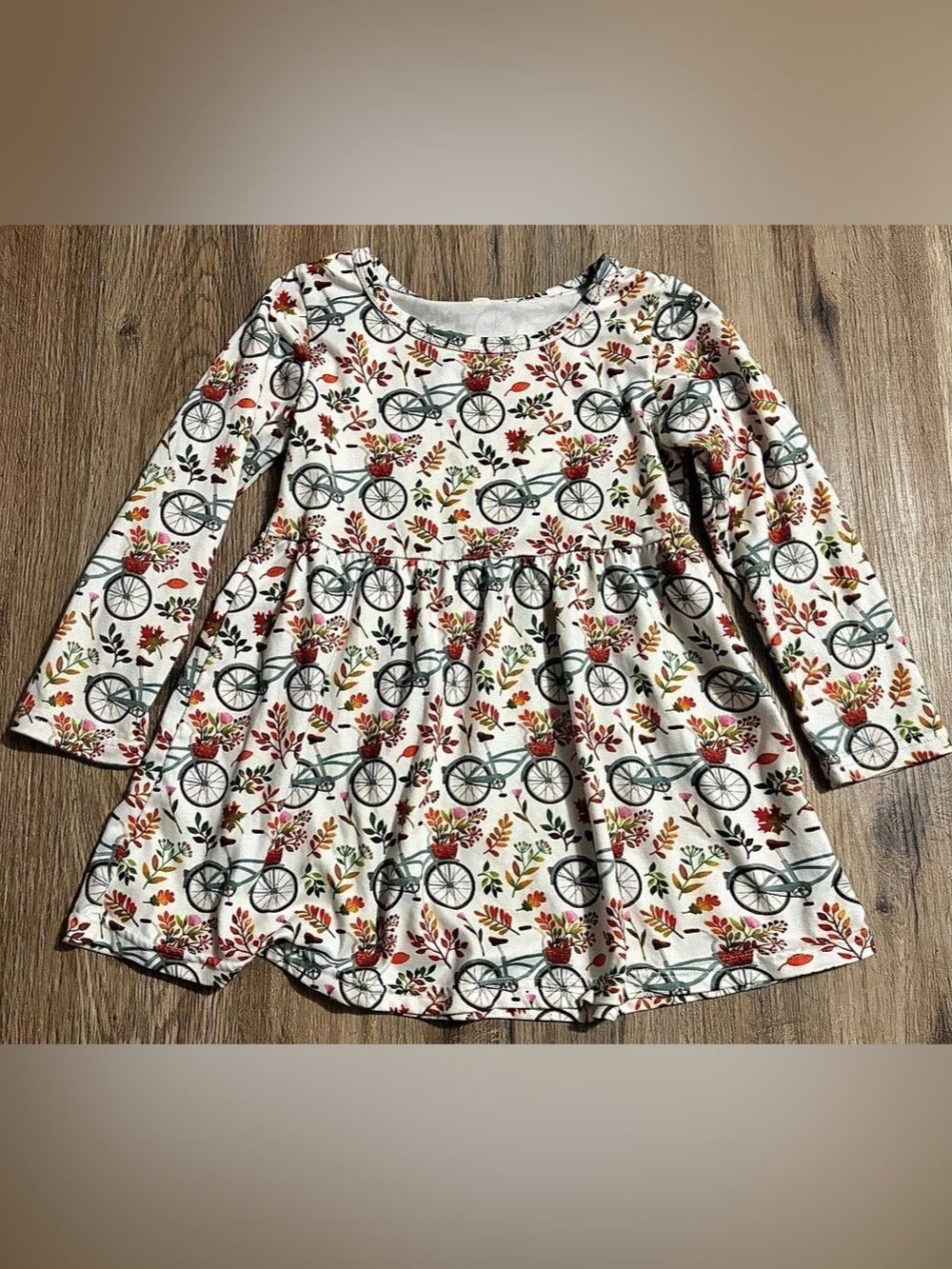 Floral Bicycle Print Dress - Size 3T - Brand Unknown